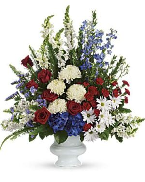 Traditional Sympathy Arrangement - Patriotic