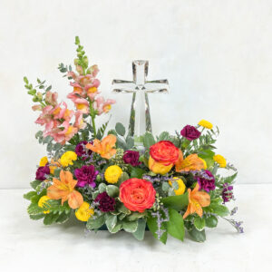 Crystal Cross Keepsake Arrangement - Colorful